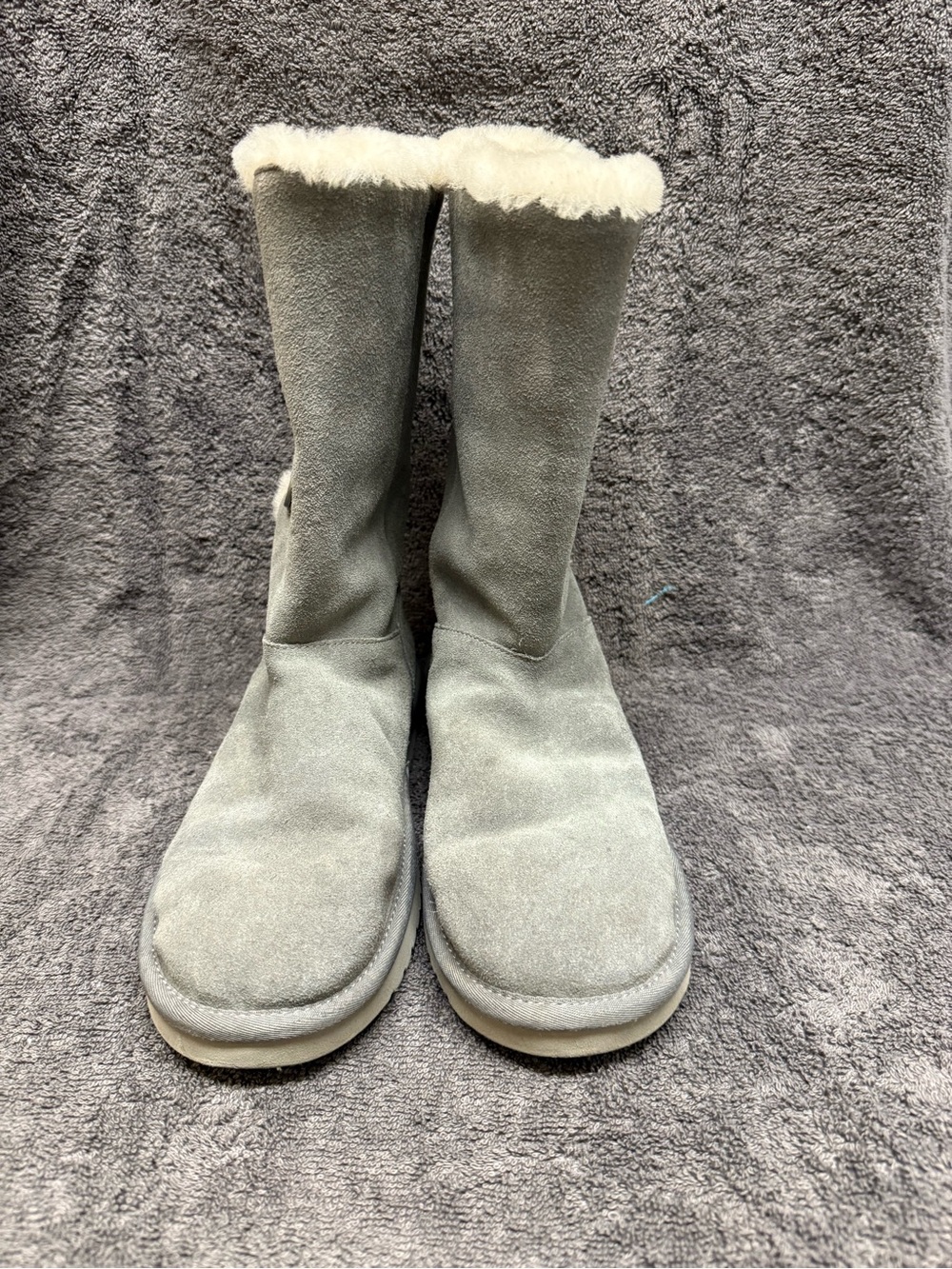 Koolaburra by UGG Kinslei Tall Gray Suede Fur Lined Boots Size 7